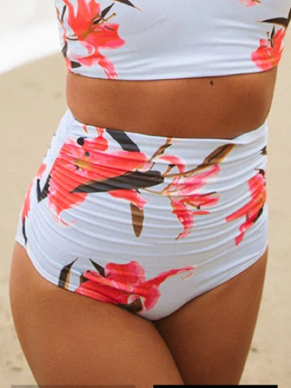 ALBION SEA GLASS RUCHED HIGH-WAISTED BOTTOMS